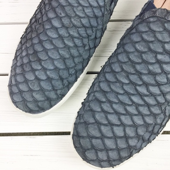 Joie Snake Embossed Leather Slip On Sneakers 41 - Picture 3 of 7